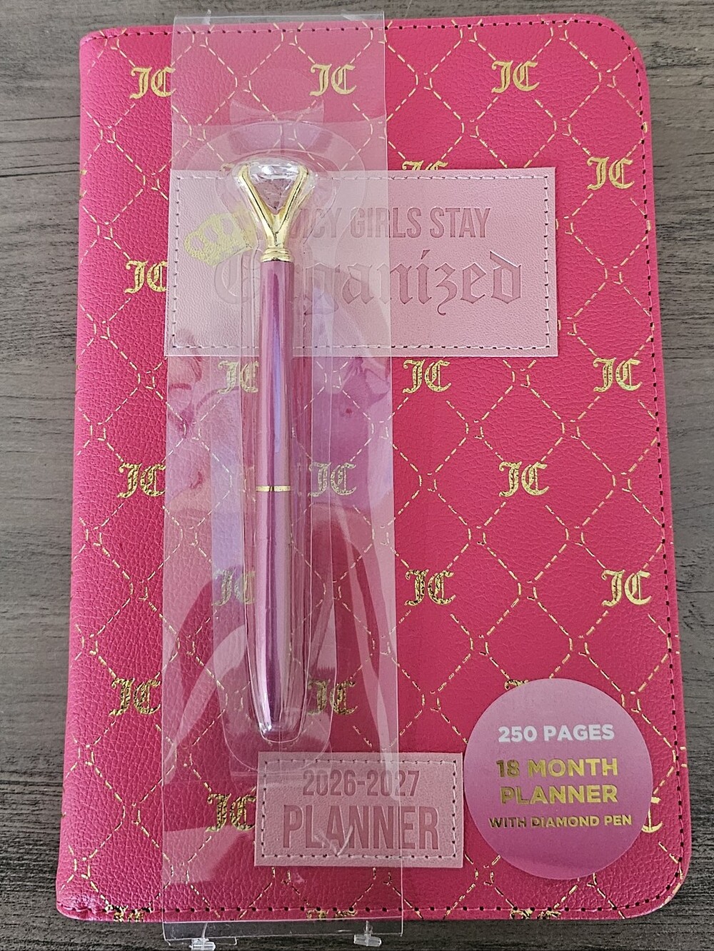 Juicy Organized 18-Month Planner Pink Diamond Pen -Juicy Girls Stay Organized